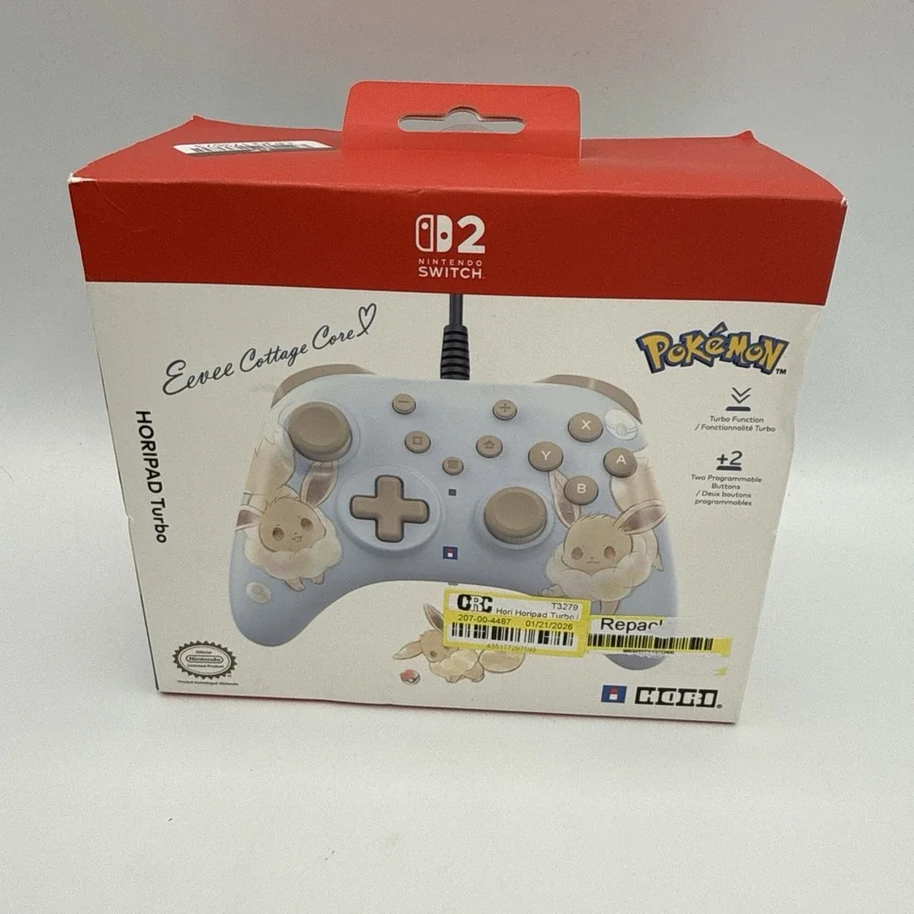 HORI HORIPAD Turbo Pokemon Eevee Wired Controller for Nintendo Switch 2